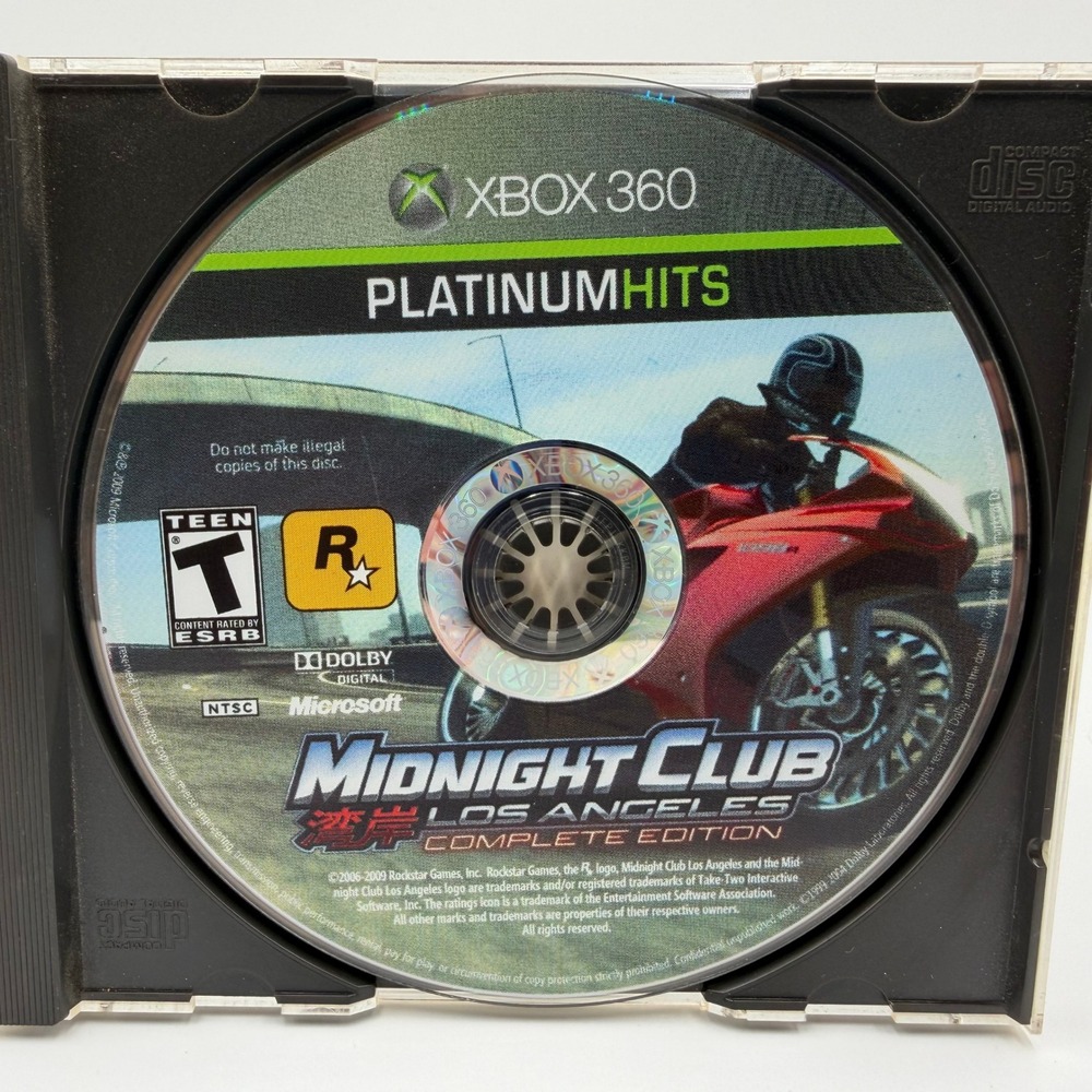 Midnight Club Los Angeles Complete Edition Xbox 360 Platinum Hits Rockstar Games
